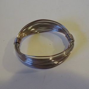 SHAG COSTUME SILVER MULTI-WIRED BANGLE BRACELET*